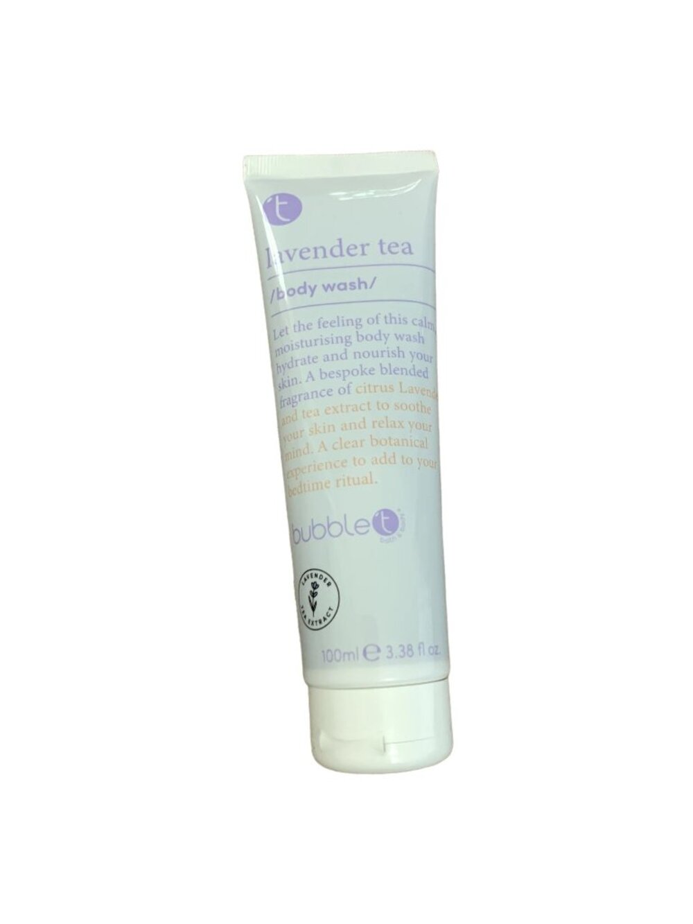 Bubble T Cosmetics Body Wash Gel Lavender Tea Moisturizing 3.38oz/100ml